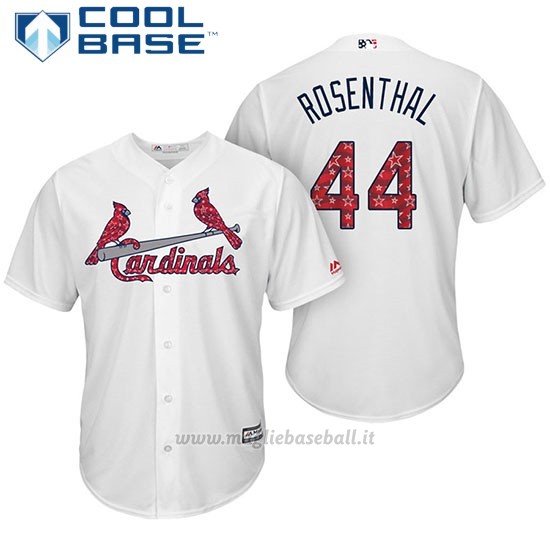 Maglia Baseball Uomo St. Louis Cardinals 2017 Estrellas y Rayas Trevor Rosenthal Bianco Cool Base